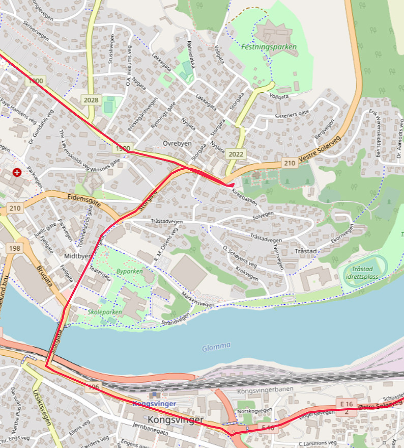 Carte OpenStreetMap de Kongsvinger