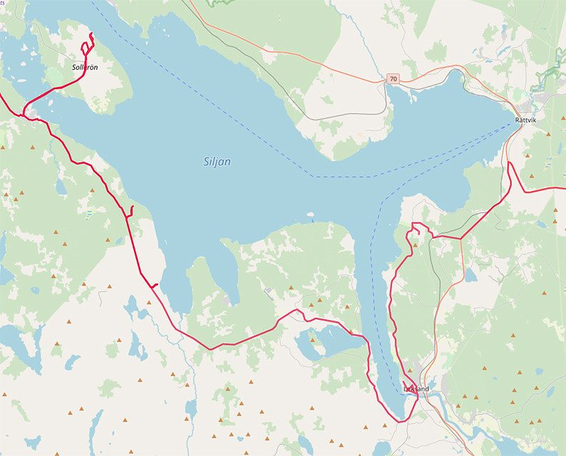 Carte OpenStreetMap du Lac Siljan