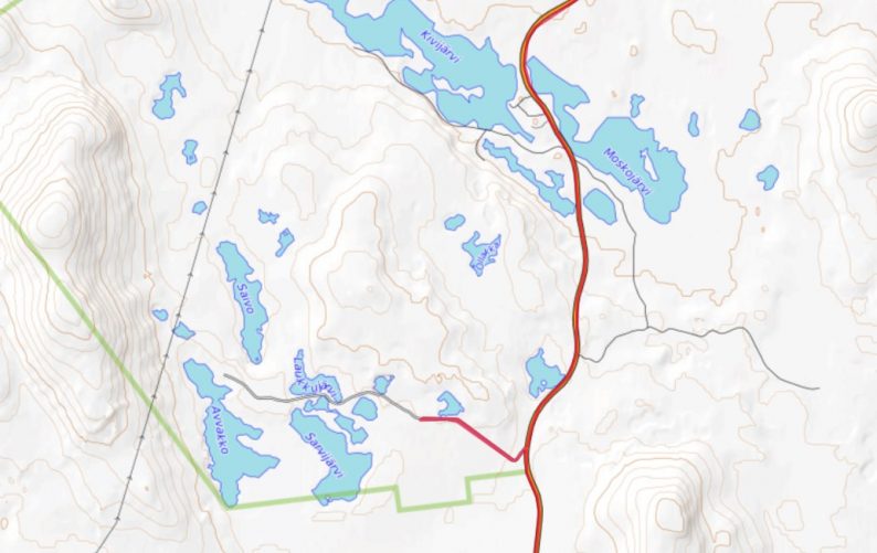 Carte OpenTopoMap de la région d'Avvakko