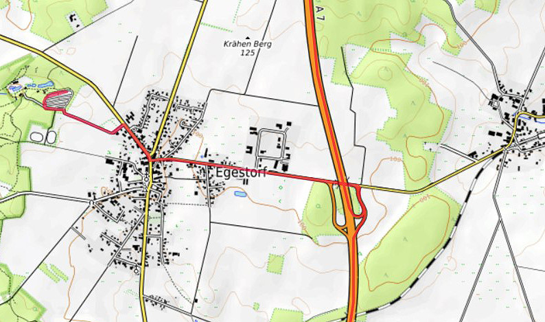 Carte OpenTopoMap de la région d'Egestorf