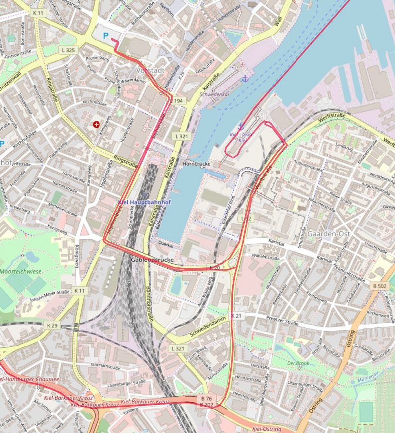 Carte OpenStreetMap de Kiel