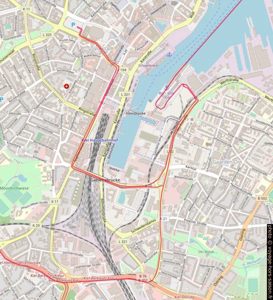 Carte OpenStreetMap de Kiel