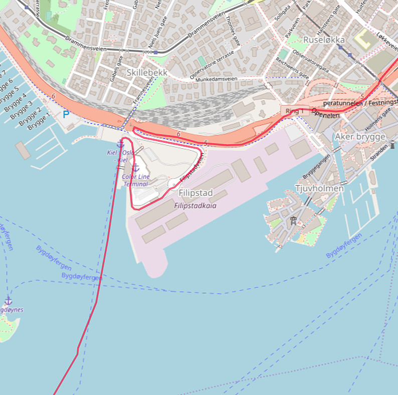 Carte OpenStreetMap d'Olso partie ouest