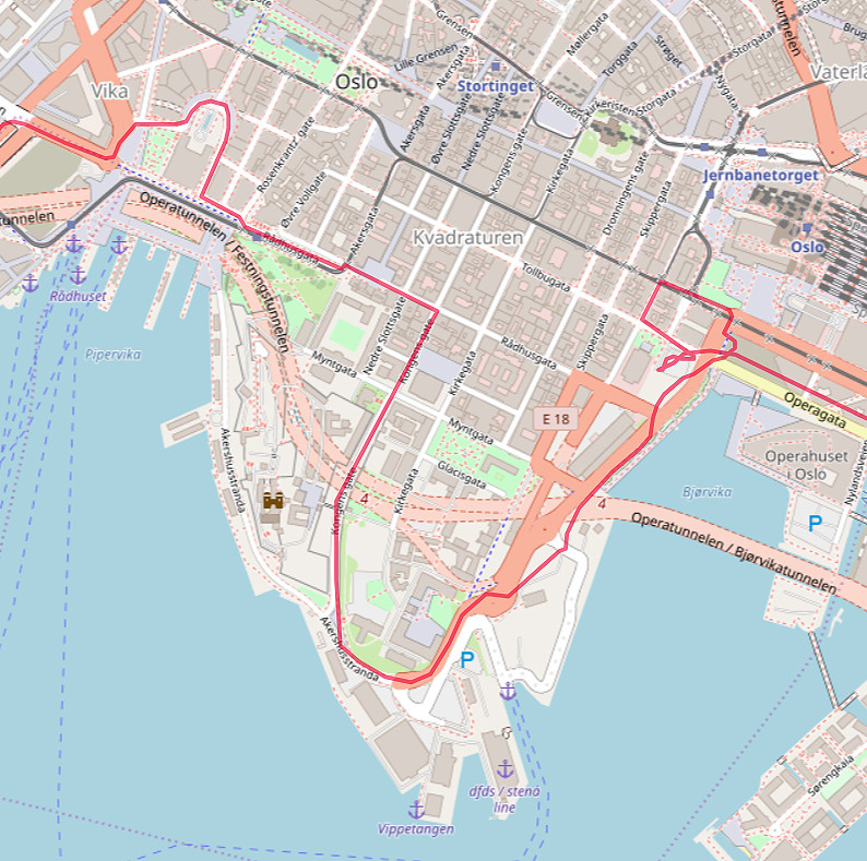 Carte OpenStreetMap d'Olso partie est
