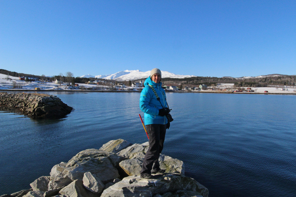 Alex sur la jetée de Kjeldebotn