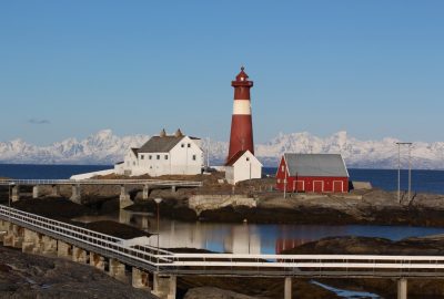 Le Phare de Tranøy un matin d'hiver