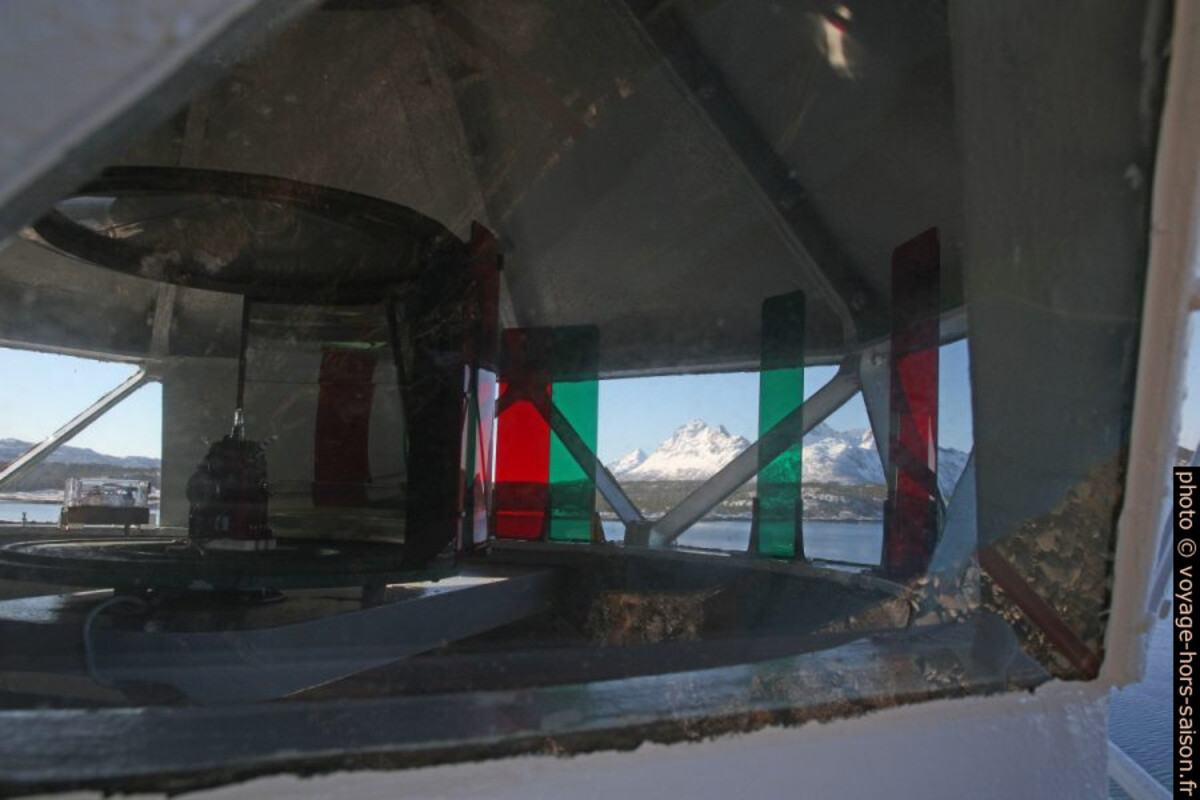 Différents secteurs du feu maritime de Brennvik