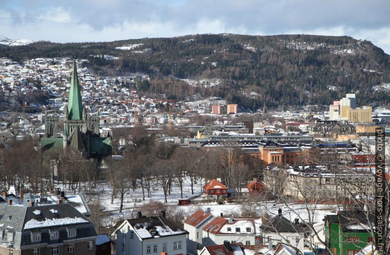 Vue sur le quartier Midtbyen, le centre de Trondheim. Photo © Alex Medwedeff