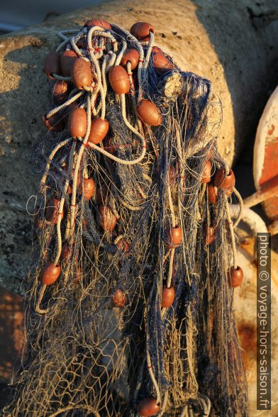 Filet de pèche avec flotteurs ovoïdes. Photo © Alex Medwedeff