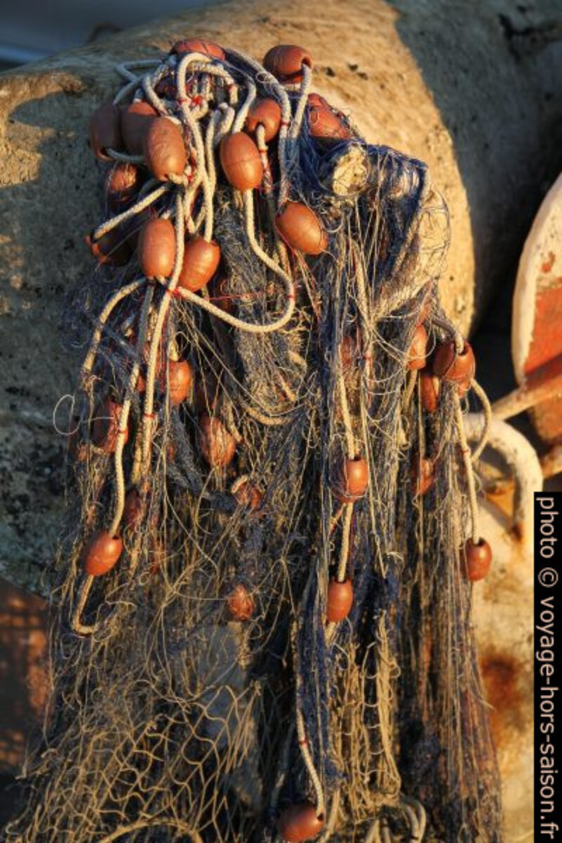 Filet de pèche avec flotteurs ovoïdes. Photo © Alex Medwedeff