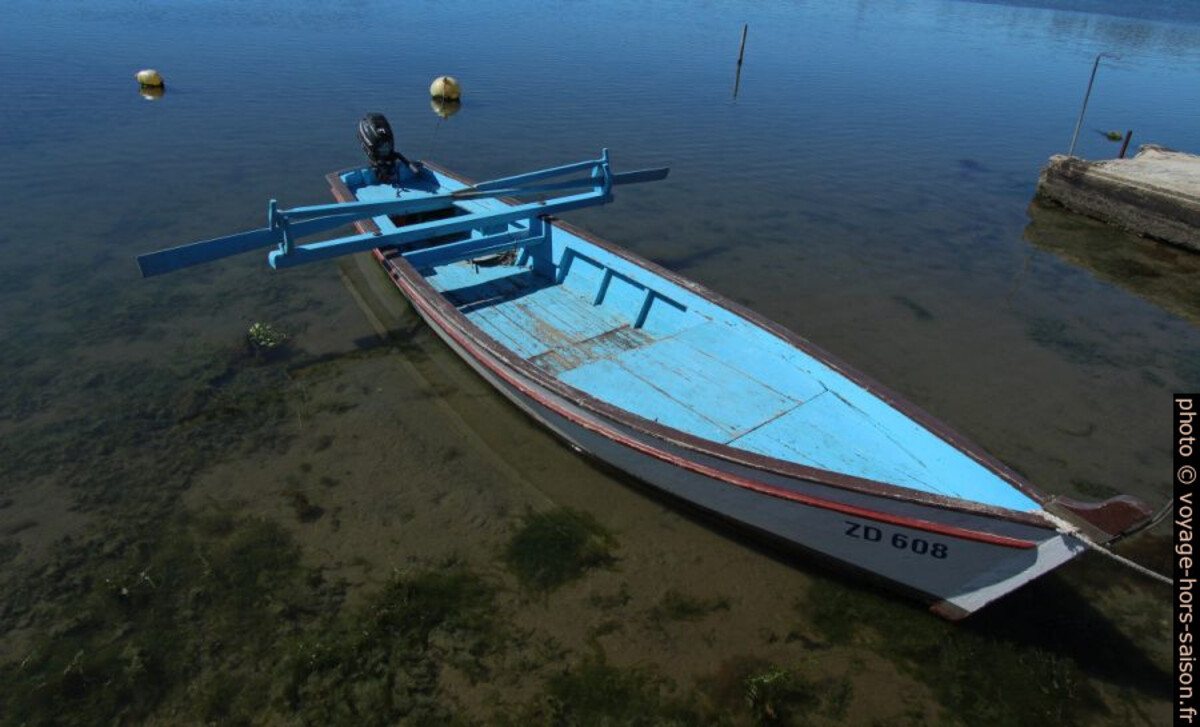 Bateau à rames avec dame de nage déportés vers l'extérieur. Photo © André M. Winter