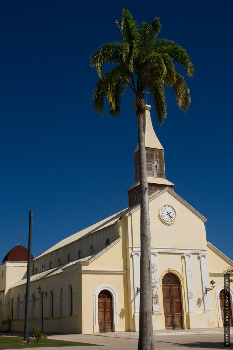 Église Notre-Dame-de-Bon-Secours et un palmier. Photo © Alex Medwedeff