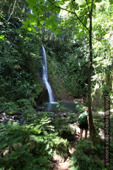 Alex arrive à la cascade de Bois Bananes. Photo © André M. Winter