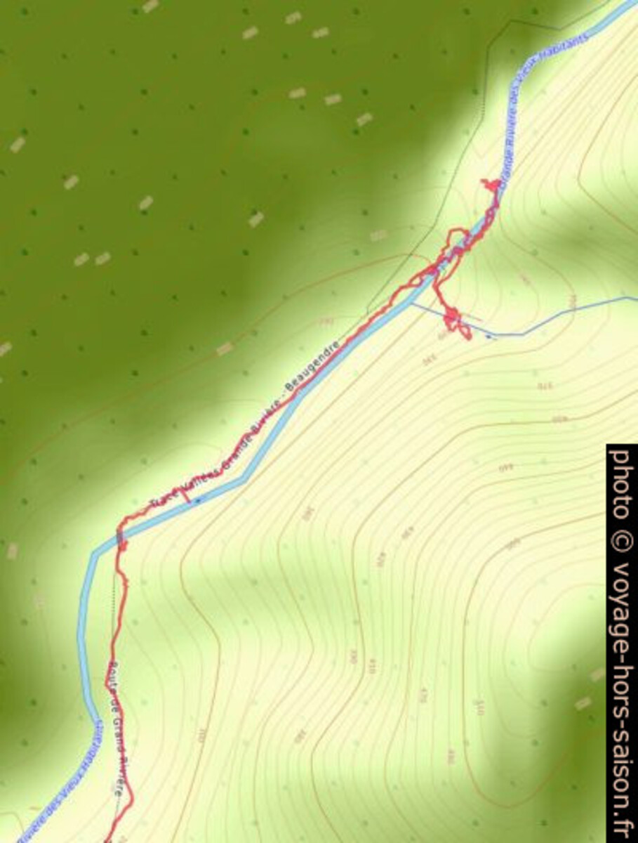 Carte OpenTopoMap de la Cascade du Paradis