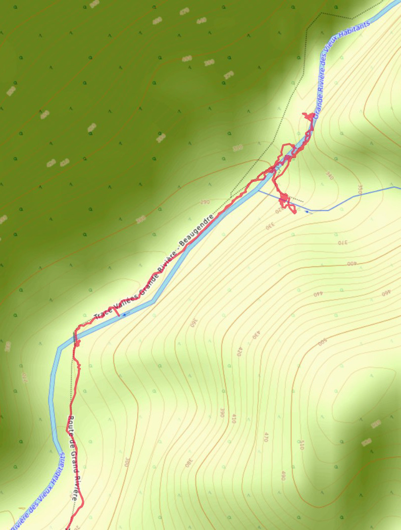 Carte OpenTopoMap de la Cascade du Paradis