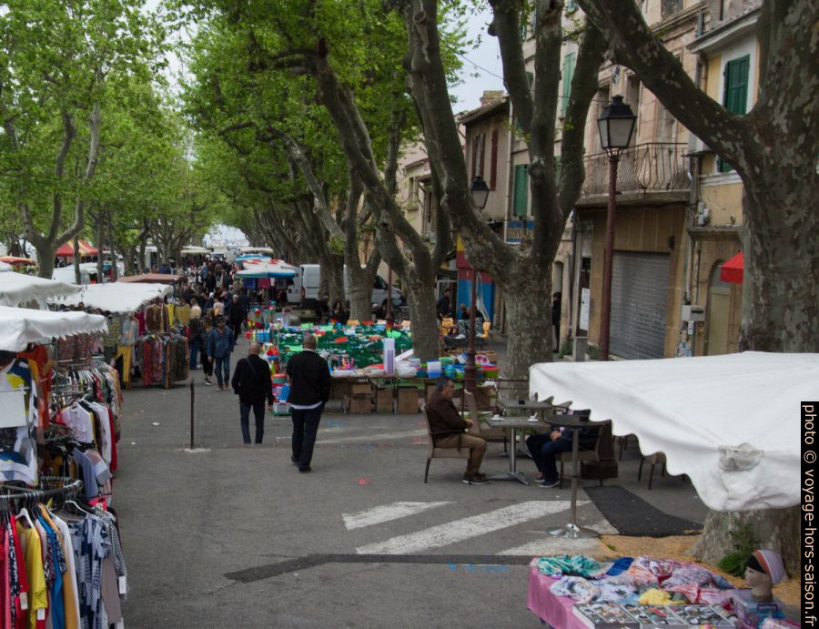 Le marché de Port-de-Bouc sous les platanes. Photo © André M. Winter