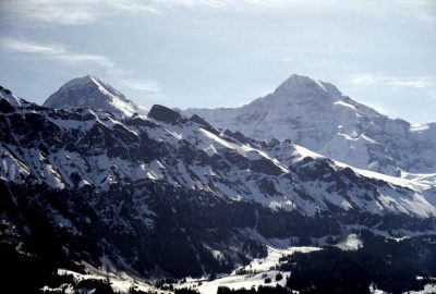 Eiger et Mönch au printemps 1999. Dumas peut avoir vu ces montagnes sous cet angle. Photo © André M. Winter