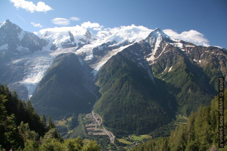 Aiguille du Midi, Mont Blanc et le Grand Béchar. Vue de 2008. Photo © André M. Winter