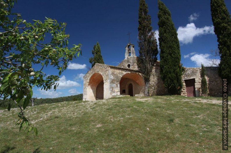 Un amandier et la chapelle St. Sixte. Photo © André M. Winter