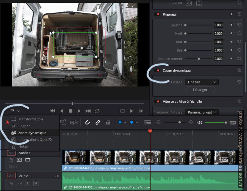 Activer les zoom dynamique sur une séquence. Photo © André M. Winter