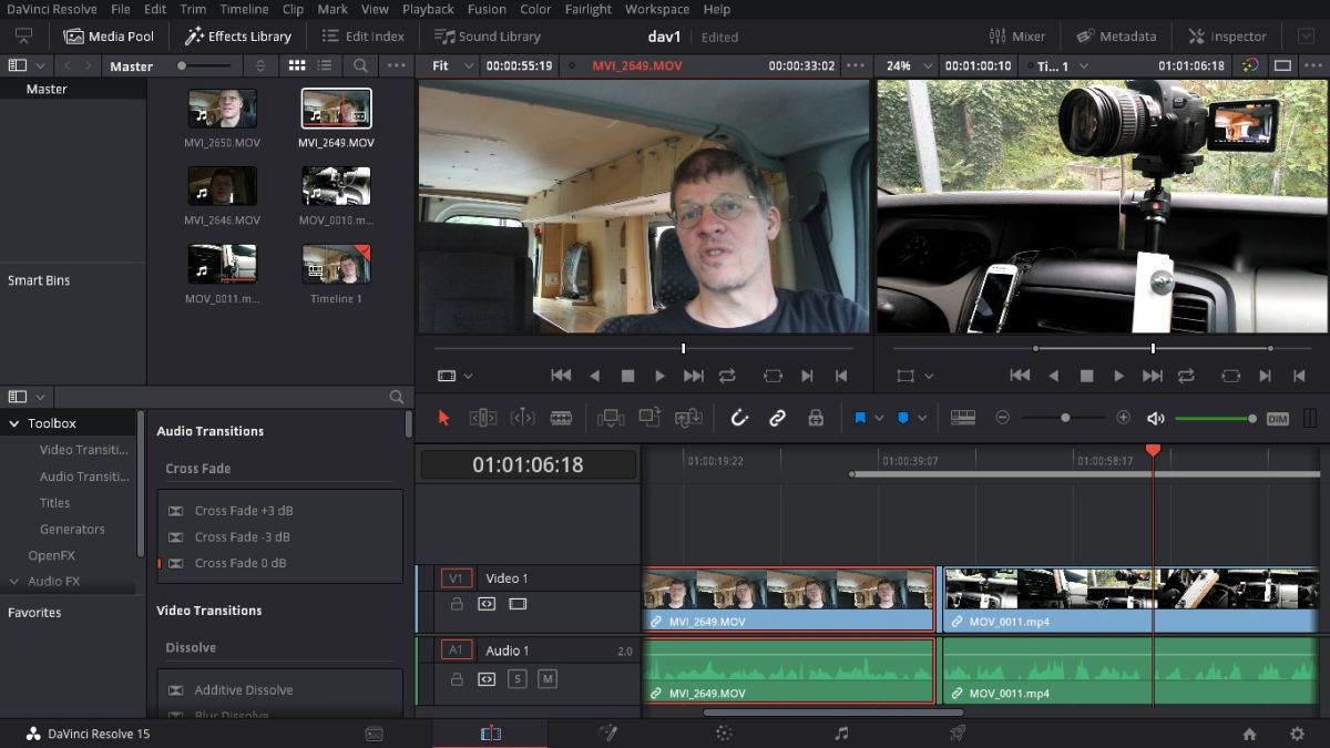 Capture d’écran de Davinci Resolve 15. Photo © André M. Winter