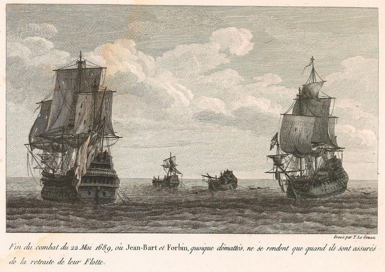 Claude de Forbin et Jean Bart capturés en 1689 au large des côtes anglaises.