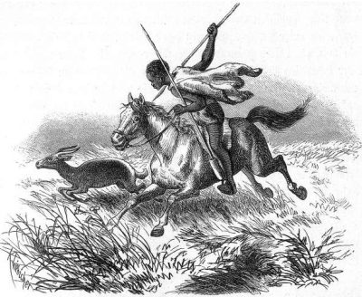 Un garçon Makalahari chasse