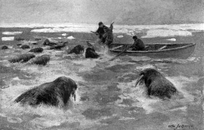 Chasse au morse en automne 1893 sur la face est de la Péninsule de Taïmyr (peinture)