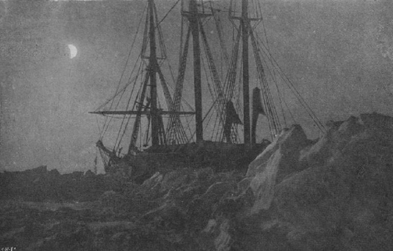 Le Fram dans les glaces en janvier 1895