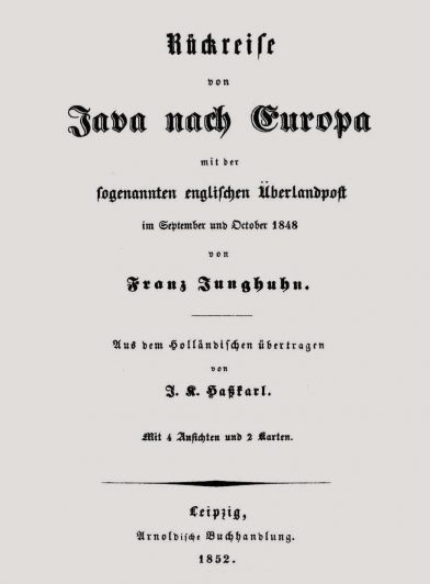 Titre allemand du livre de Junghuhn