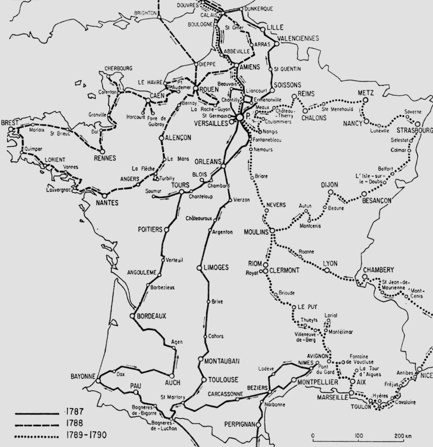Carte des trois voyages de Young (cliquer pour voir la source sous persee.fr)