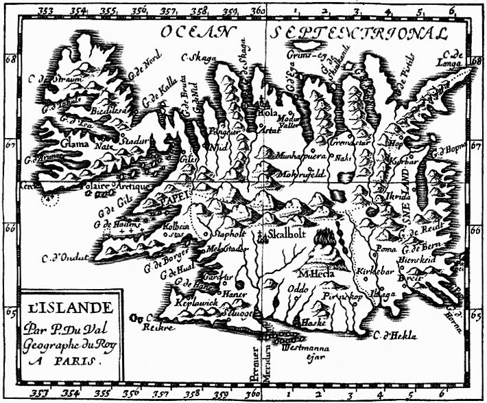 Carte de l’Islande jointe au livre