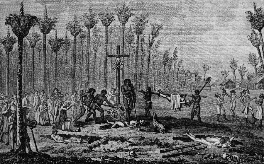 L’inhumation des dépotés au cimetière de Konanama, par Pitou, vignette du deuxième tome
