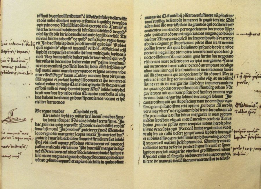 Version latine du Livre des Merveilles avec des notes de Christophe Colomb