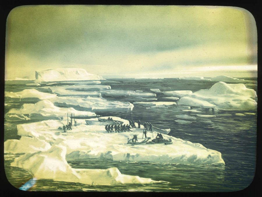 Les canots lors d’une pause sur la route de l’Île de l'Éléphant
