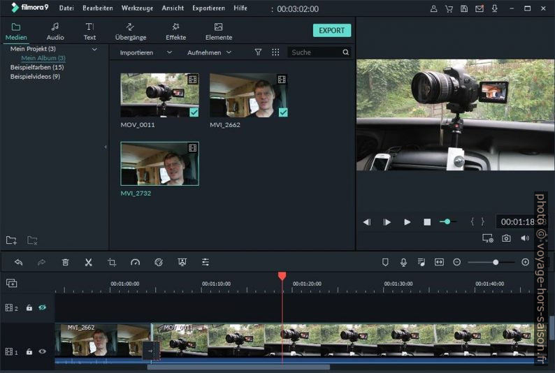 Capture d’écran de Filmora9. Photo © André M. Winter
