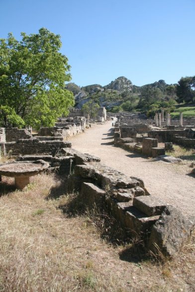 Quartier résidentiel et la rue principale de Glanum. Photo © André M. Winter