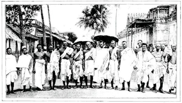 Groupe de brahmanes électeurs français