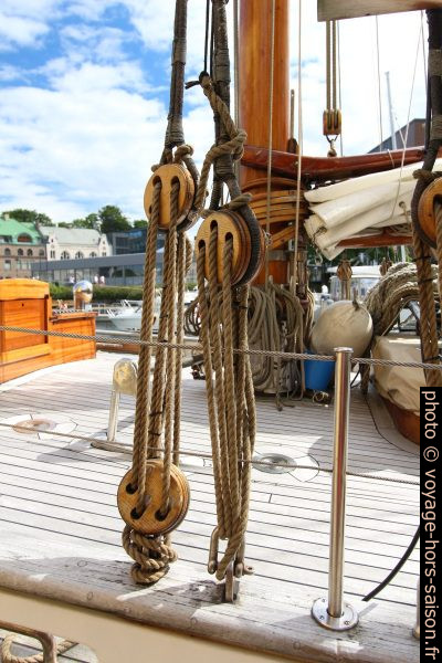 Renvois de cadène du ketch Wyvern af Ålesund. Photo © André M. Winter