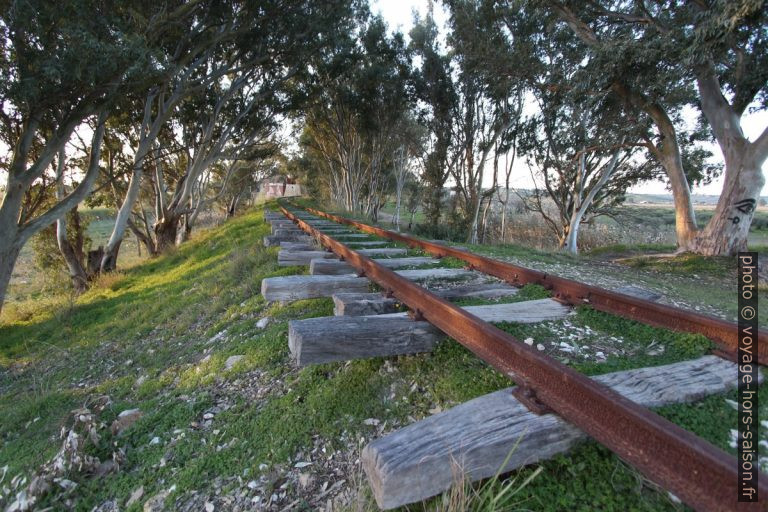 Ballast érodé sous les rails de la ligne délaissée de Castelvetrano à Porto Empedocle. Photo © André M. Winter