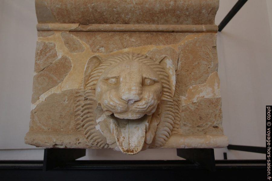 Gouttière décoré d'une tête de lion initialement placé sur une partie plate de temple. Photo © André M. Winter