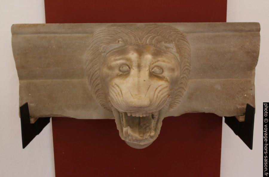 Gouttière formée d'une tête de lion en marbre. Photo © André M. Winter