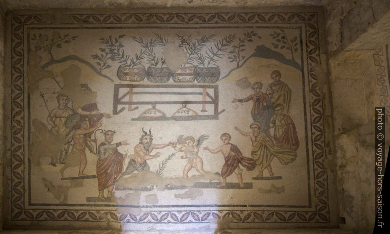Vestibule d'Éros et de Pan dans la Villa romaine du Casale. Photo © André M. Winter