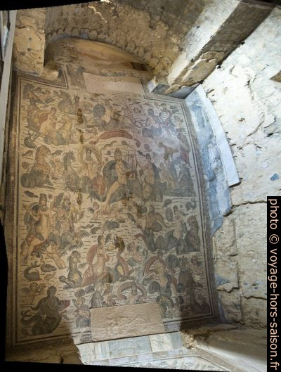 Diaeta d'Arion de Méthymne en mosaïque dans la Villa romaine du Casale. Photo © André M. Winter