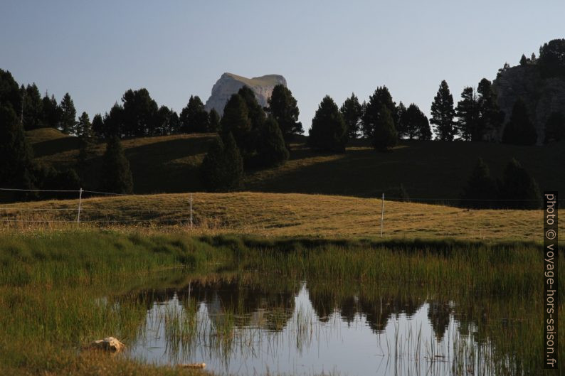 Le petit lac sur le pré des Chaumailloux. Photo © Alex Medwedeff