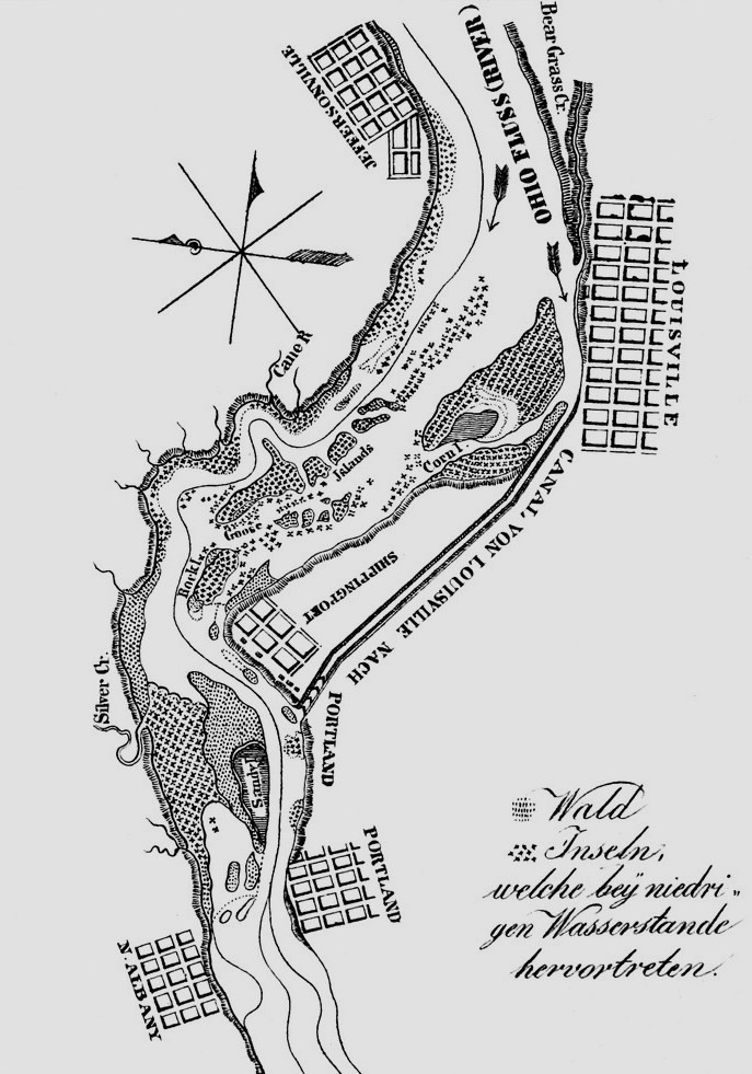 Carte de la rivière Ohio à Louisville