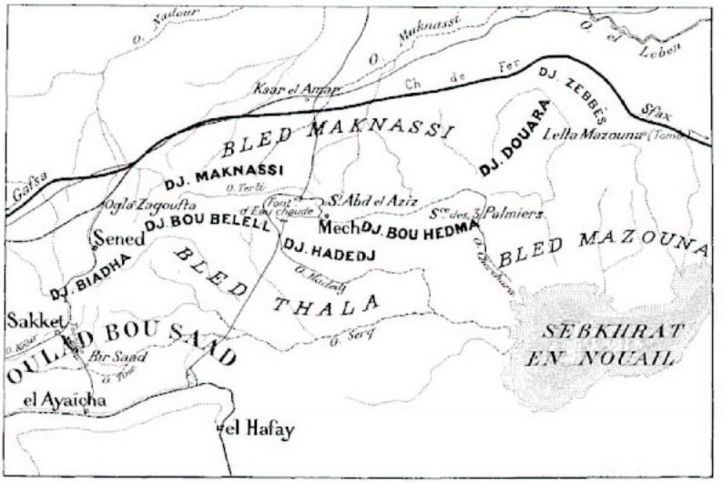 Carte du Massif de Bouhedma