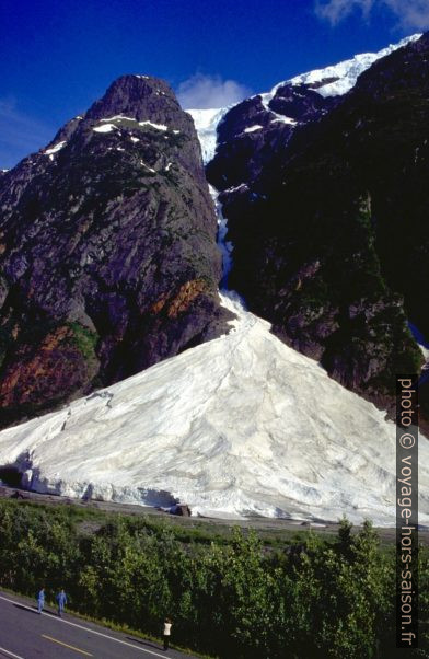 Cône d'avalanche à la sortie d'un canyon. Photo © André M. Winter