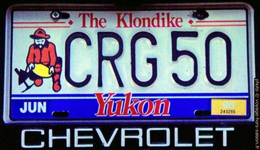 Plaque d'immatriculation du Yukon. Photo © André M. Winter