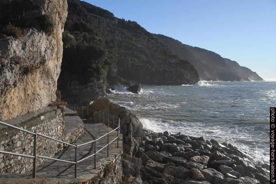 Chemin en bord de mer sous le village de Tellaro. Photo © Alex Medwedeff